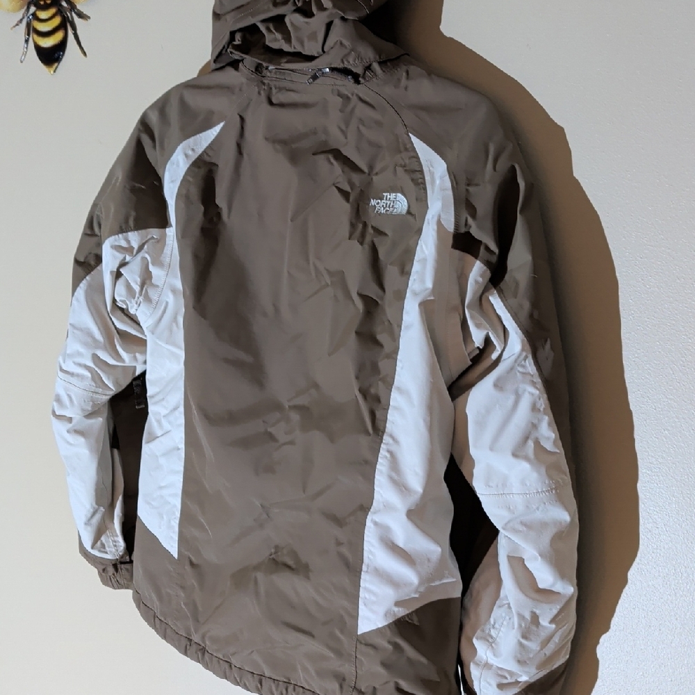 The North Face Taupe Jacket with White Side Panels - Picture 10 of 14